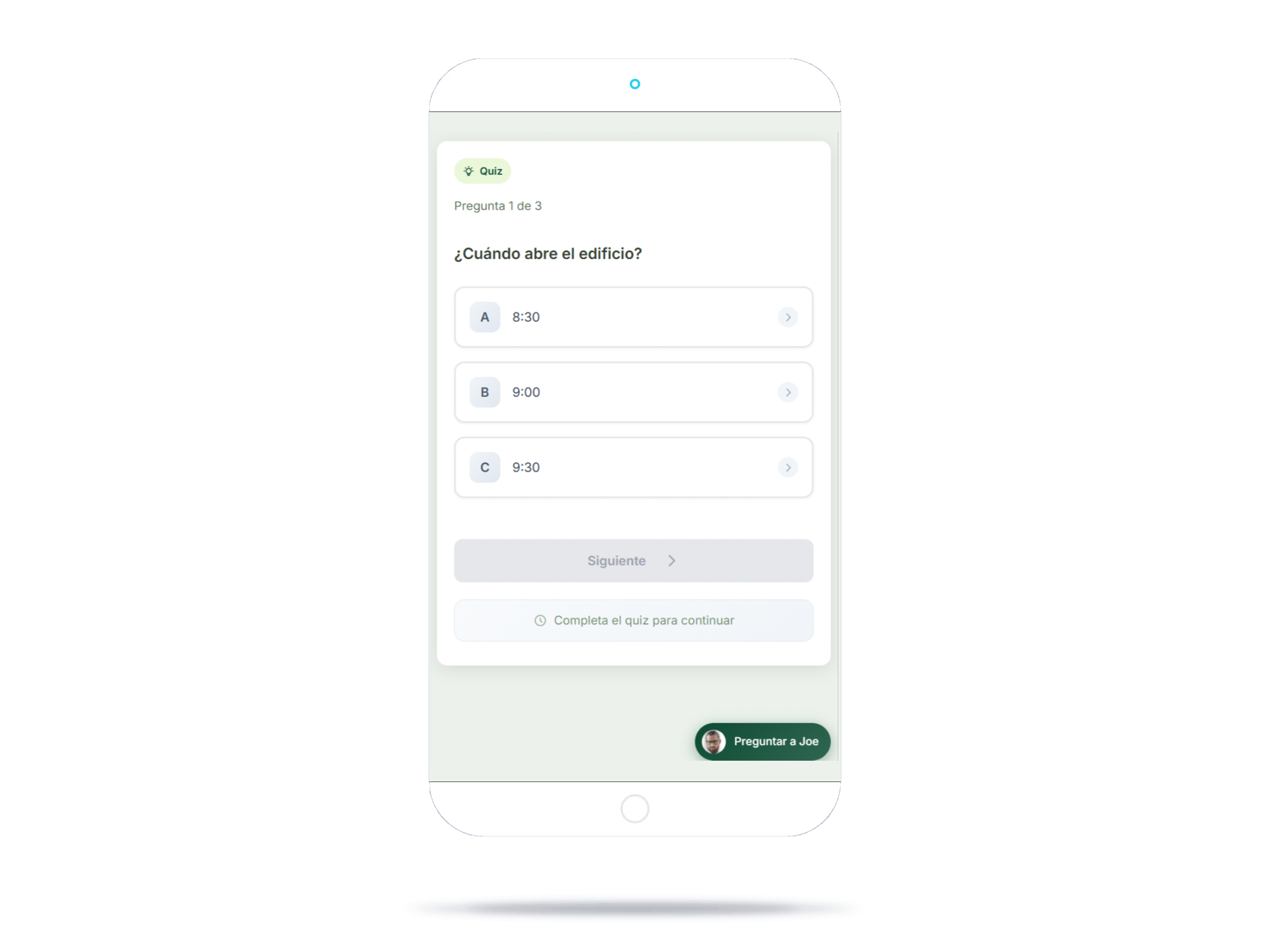 Gryffi quiz1 step on mobile