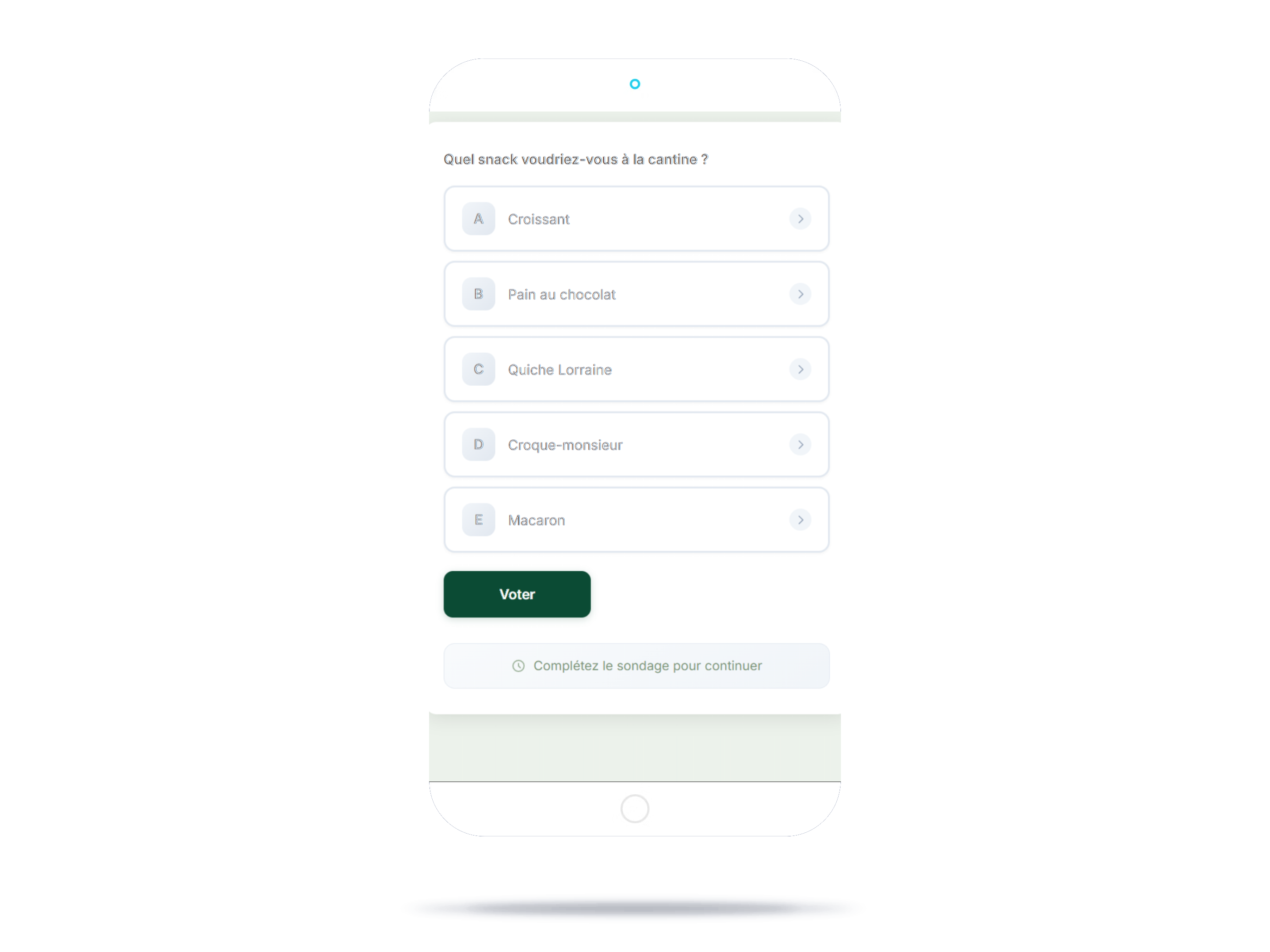 Gryffi poll step on mobile