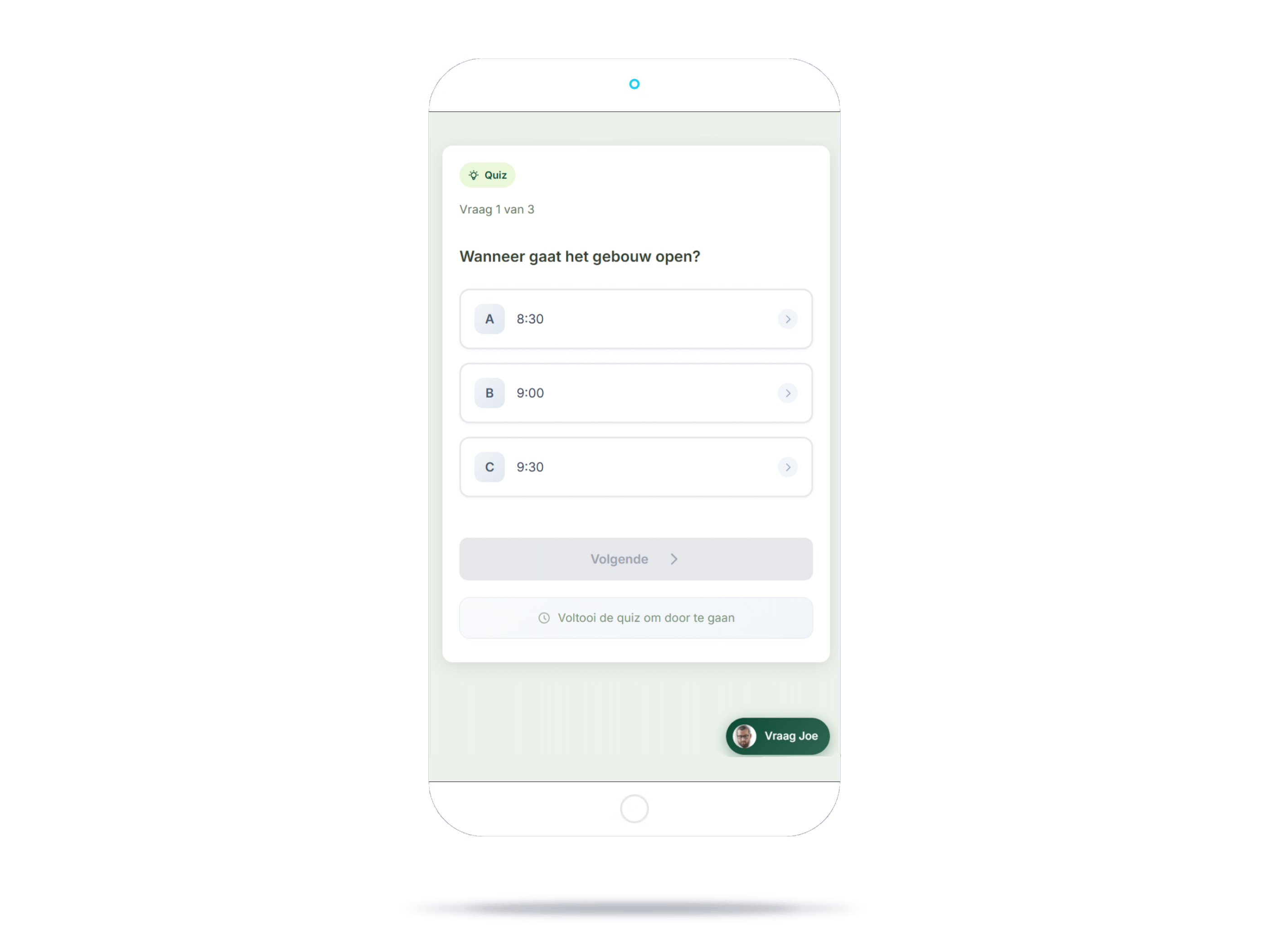 Gryffi quiz1 step on mobile